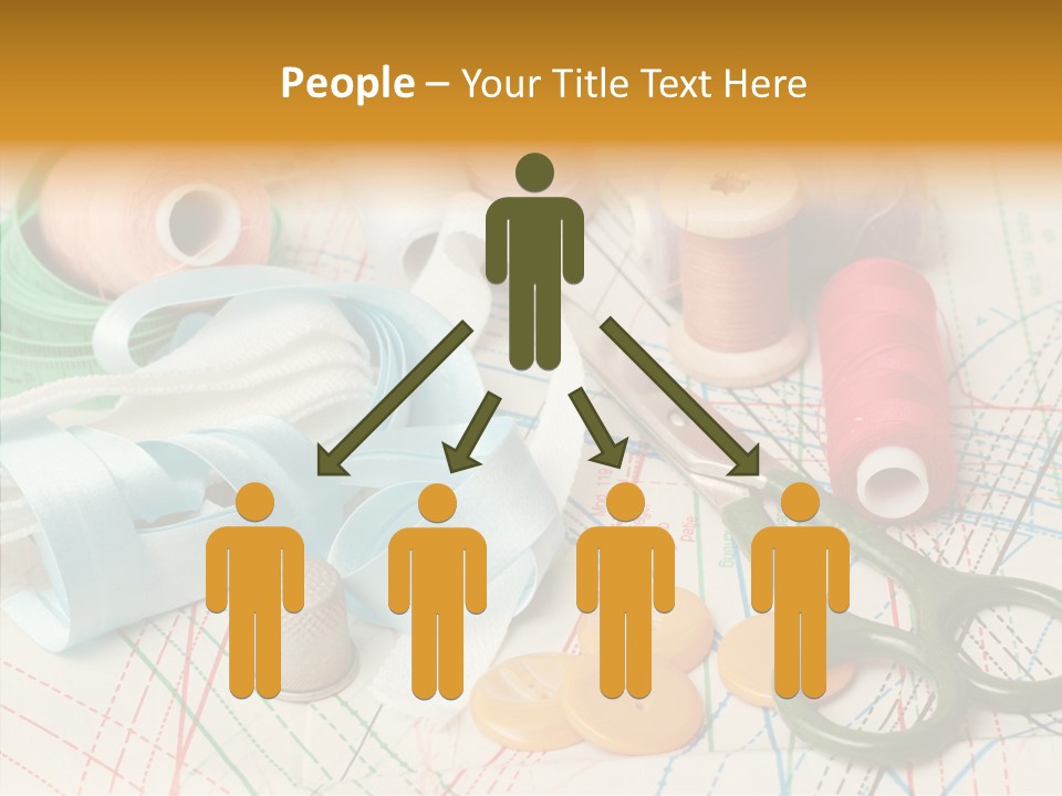 Line Color Scissors PowerPoint Template