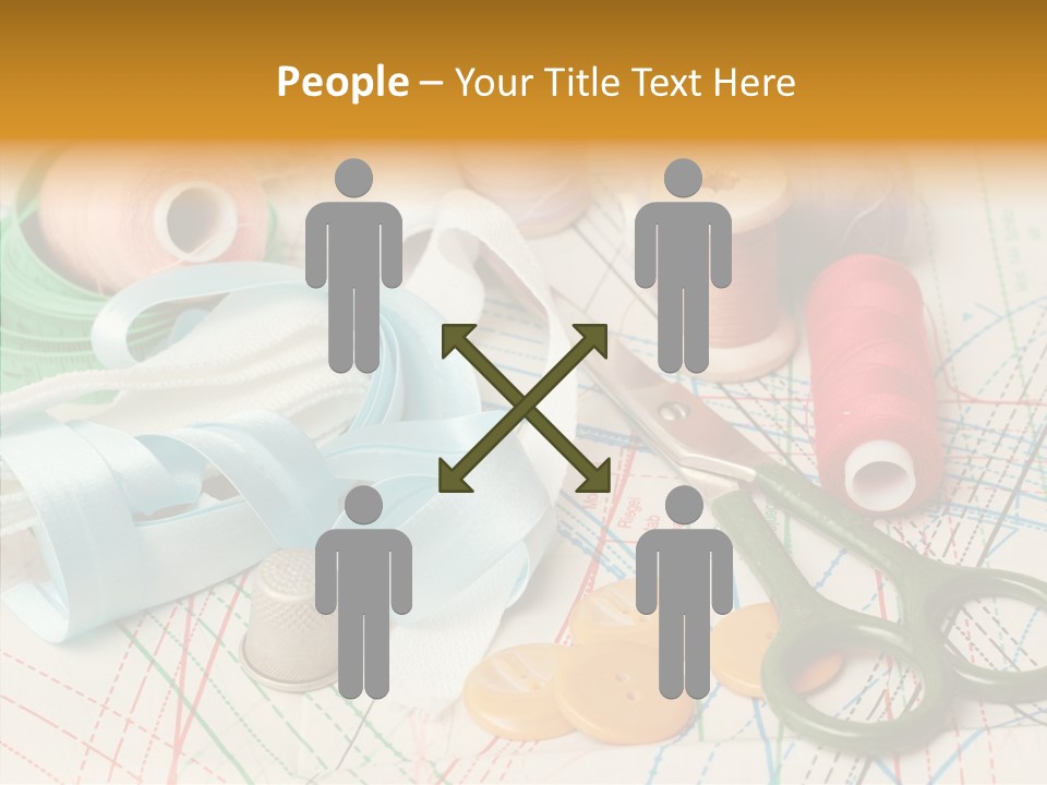 Line Color Scissors PowerPoint Template