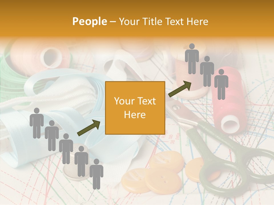 Line Color Scissors PowerPoint Template