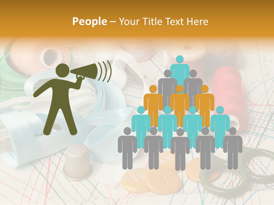 Line Color Scissors PowerPoint Template