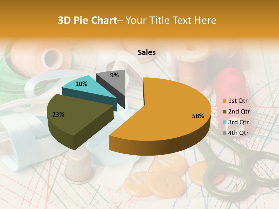 Line Color Scissors PowerPoint Template