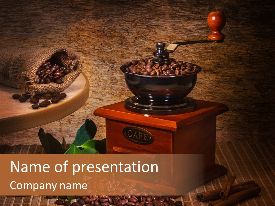 Collage Beverage Grinder PowerPoint Template