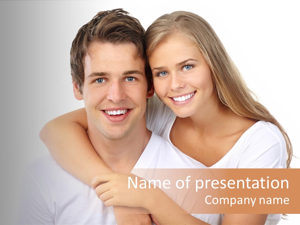 Honeymoon Dating Hug PowerPoint Template