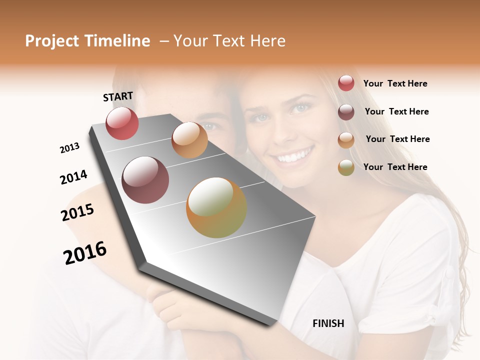 Honeymoon Dating Hug PowerPoint Template