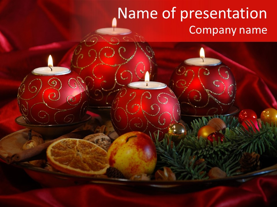 Nut Decoration Satin PowerPoint Template