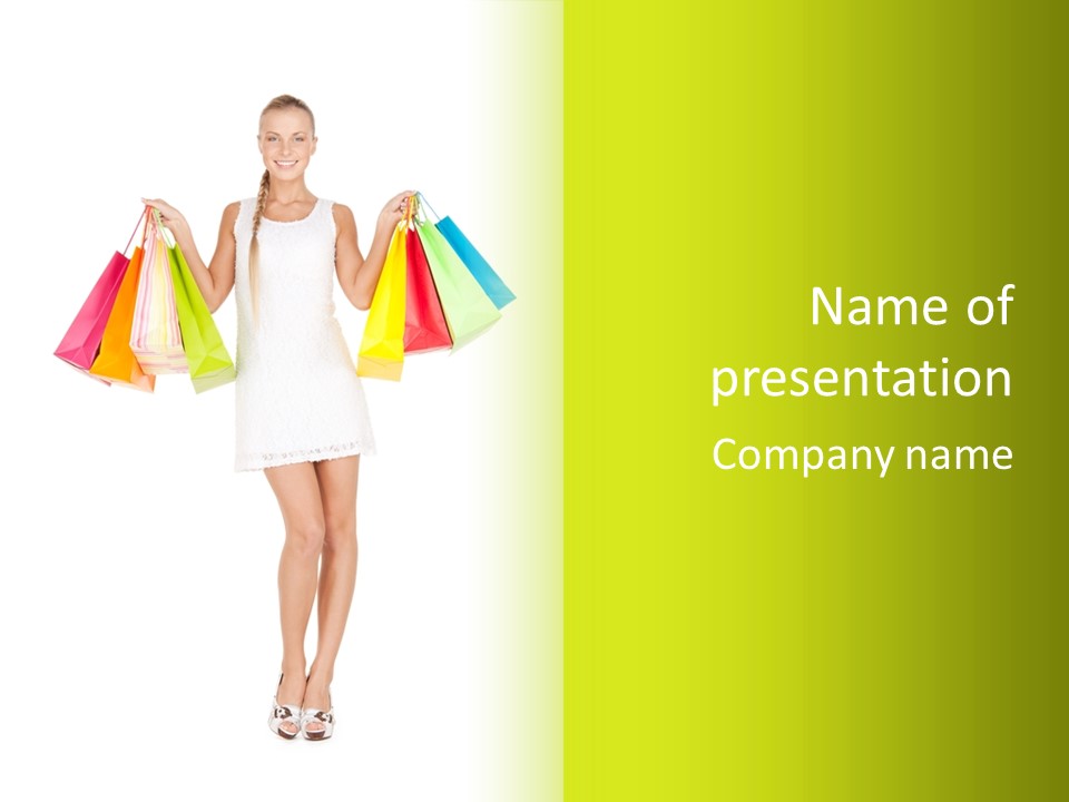 Shopaholic Consumer Enjoying PowerPoint Template