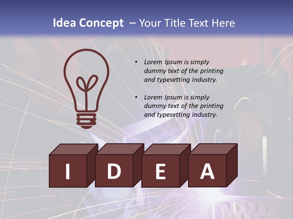 Al Lavoro Fiamma Uomo PowerPoint Template