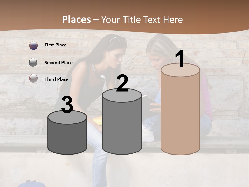 Attractive Female Blond Hair Learning PowerPoint Template