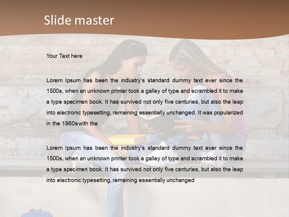 Attractive Female Blond Hair Learning PowerPoint Template