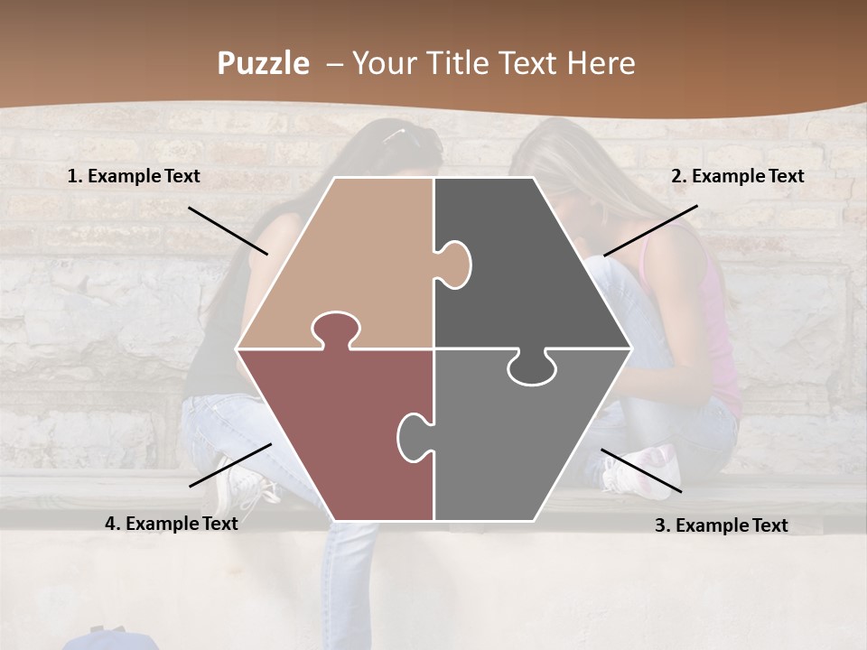 Attractive Female Blond Hair Learning PowerPoint Template