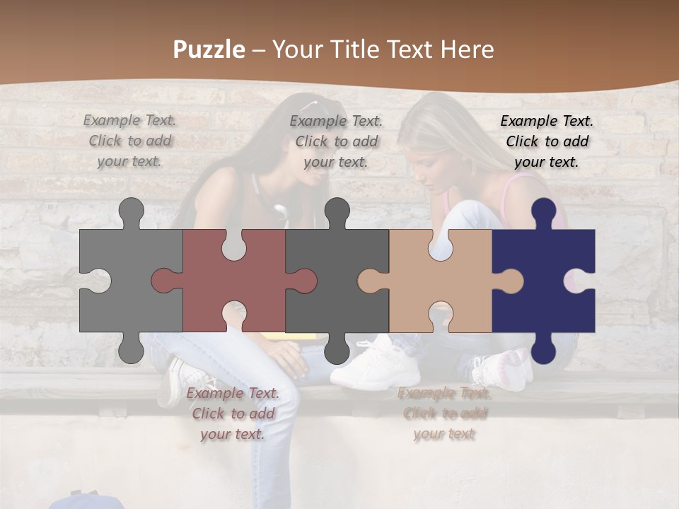 Attractive Female Blond Hair Learning PowerPoint Template