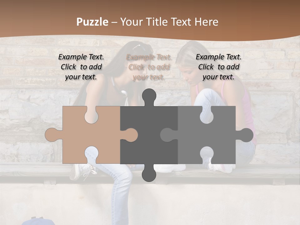 Attractive Female Blond Hair Learning PowerPoint Template