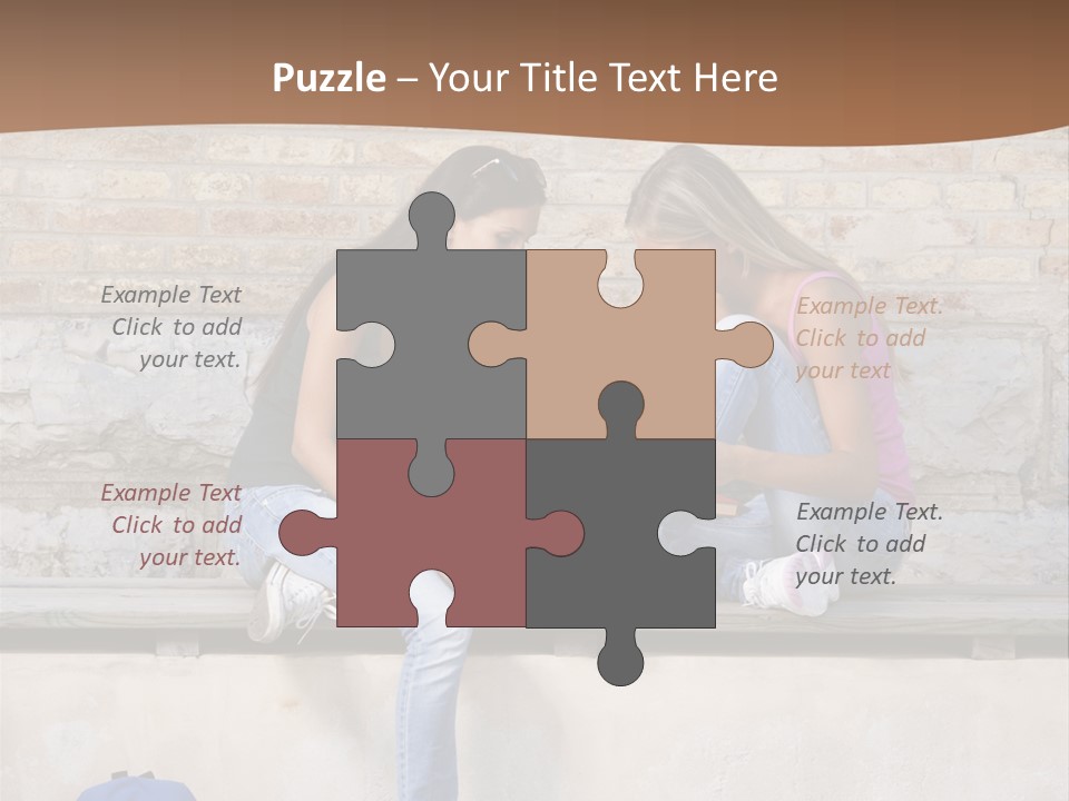 Attractive Female Blond Hair Learning PowerPoint Template