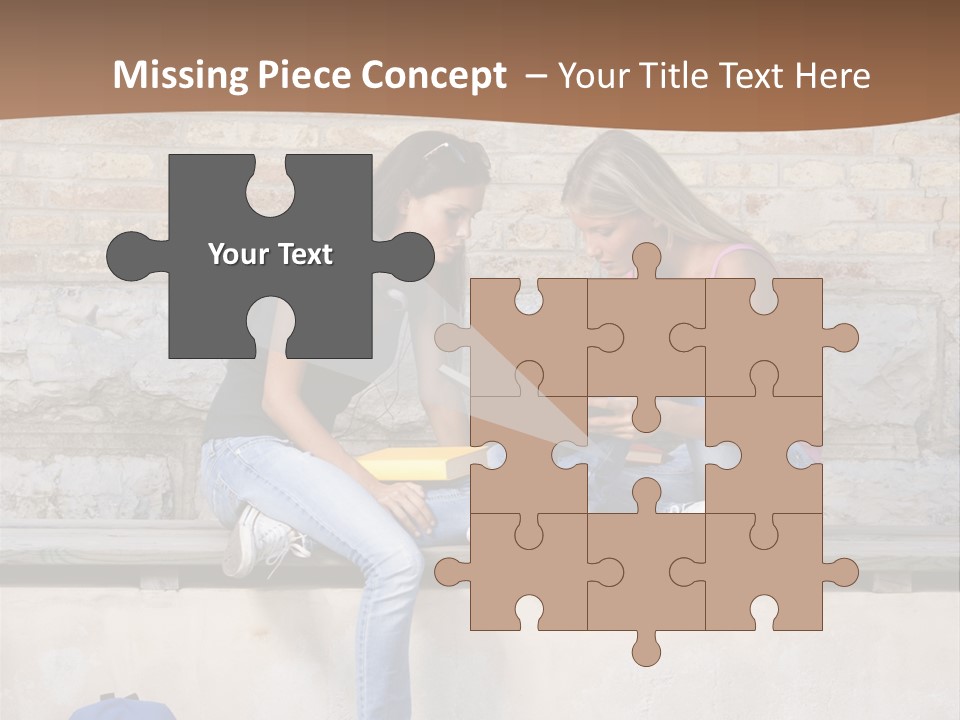 Attractive Female Blond Hair Learning PowerPoint Template