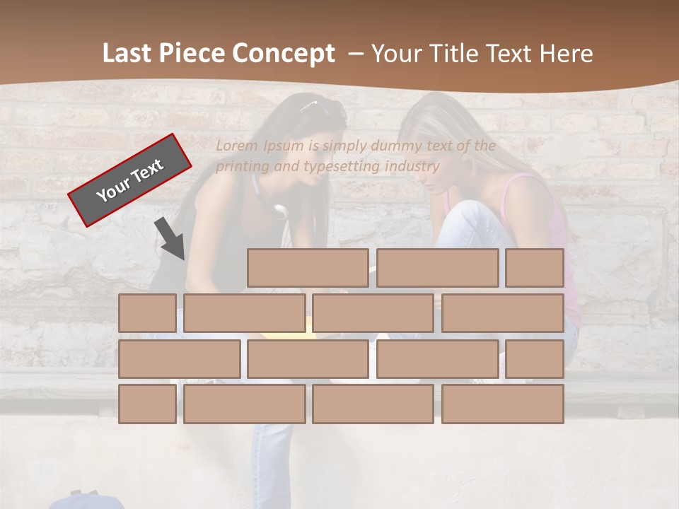 Attractive Female Blond Hair Learning PowerPoint Template