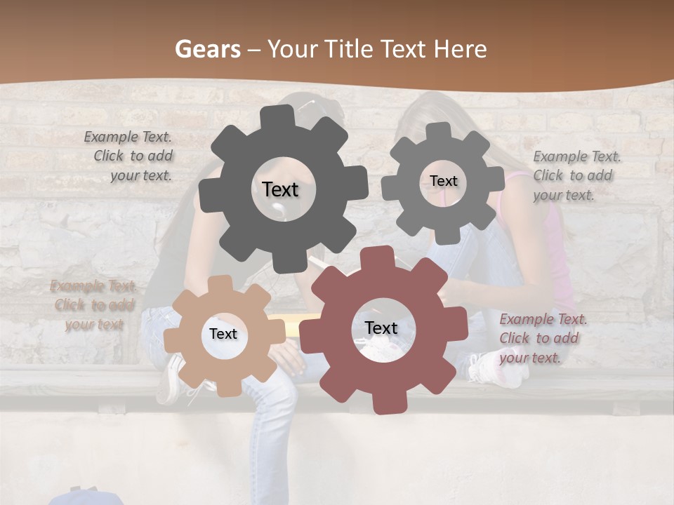 Attractive Female Blond Hair Learning PowerPoint Template