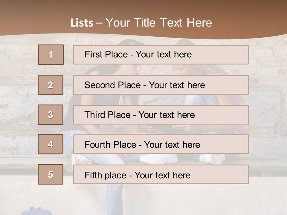 Attractive Female Blond Hair Learning PowerPoint Template