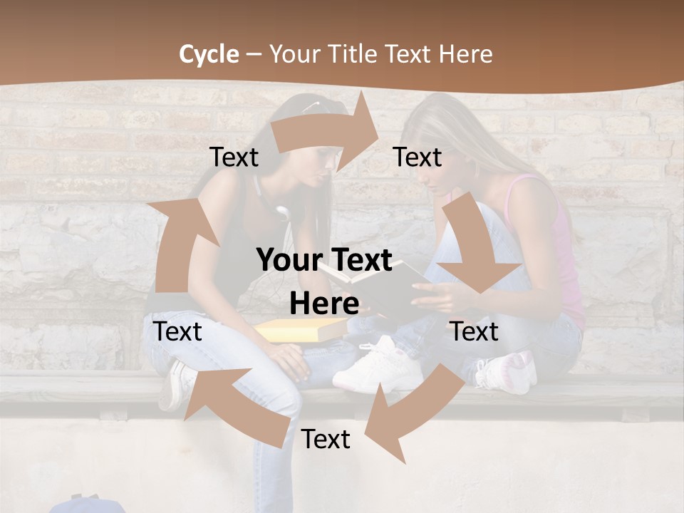 Attractive Female Blond Hair Learning PowerPoint Template