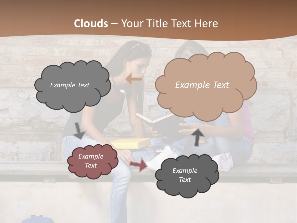 Attractive Female Blond Hair Learning PowerPoint Template