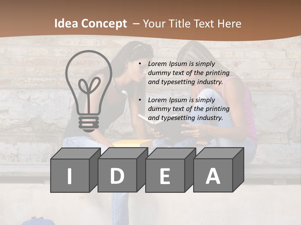 Attractive Female Blond Hair Learning PowerPoint Template