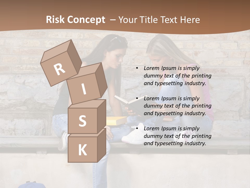 Attractive Female Blond Hair Learning PowerPoint Template