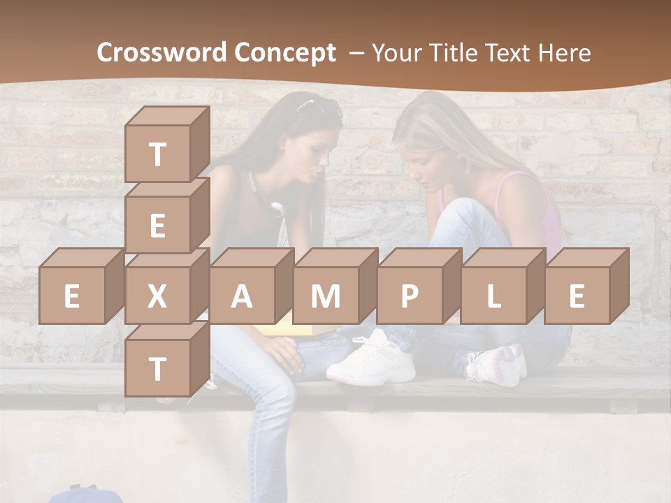 Attractive Female Blond Hair Learning PowerPoint Template