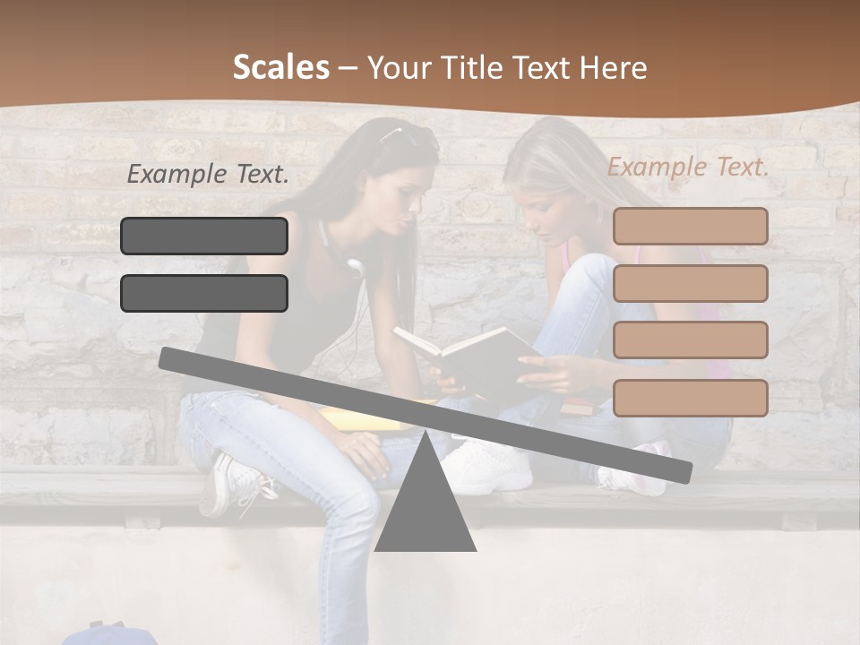 Attractive Female Blond Hair Learning PowerPoint Template