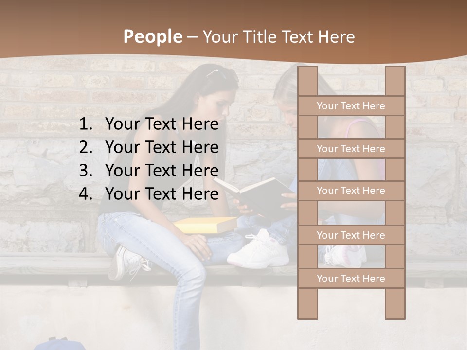 Attractive Female Blond Hair Learning PowerPoint Template