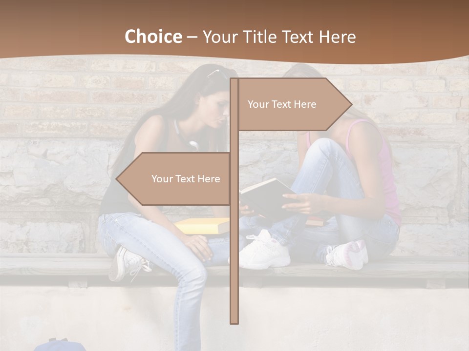 Attractive Female Blond Hair Learning PowerPoint Template