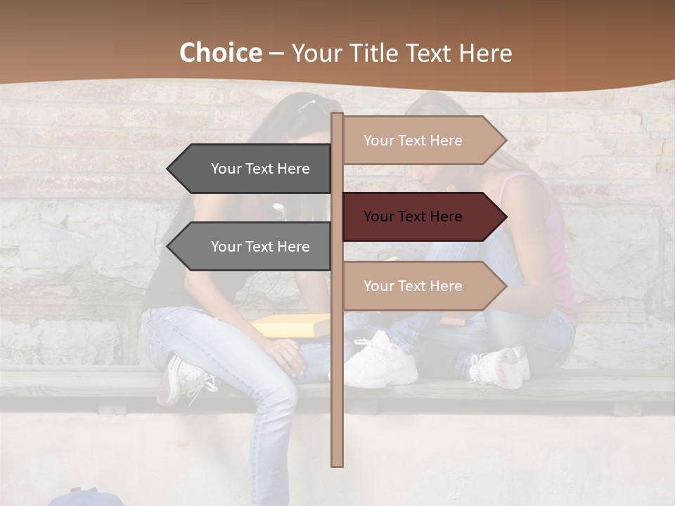 Attractive Female Blond Hair Learning PowerPoint Template