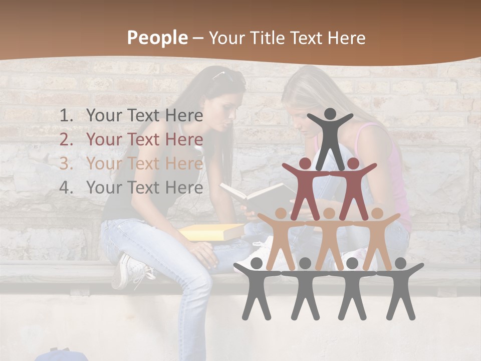 Attractive Female Blond Hair Learning PowerPoint Template