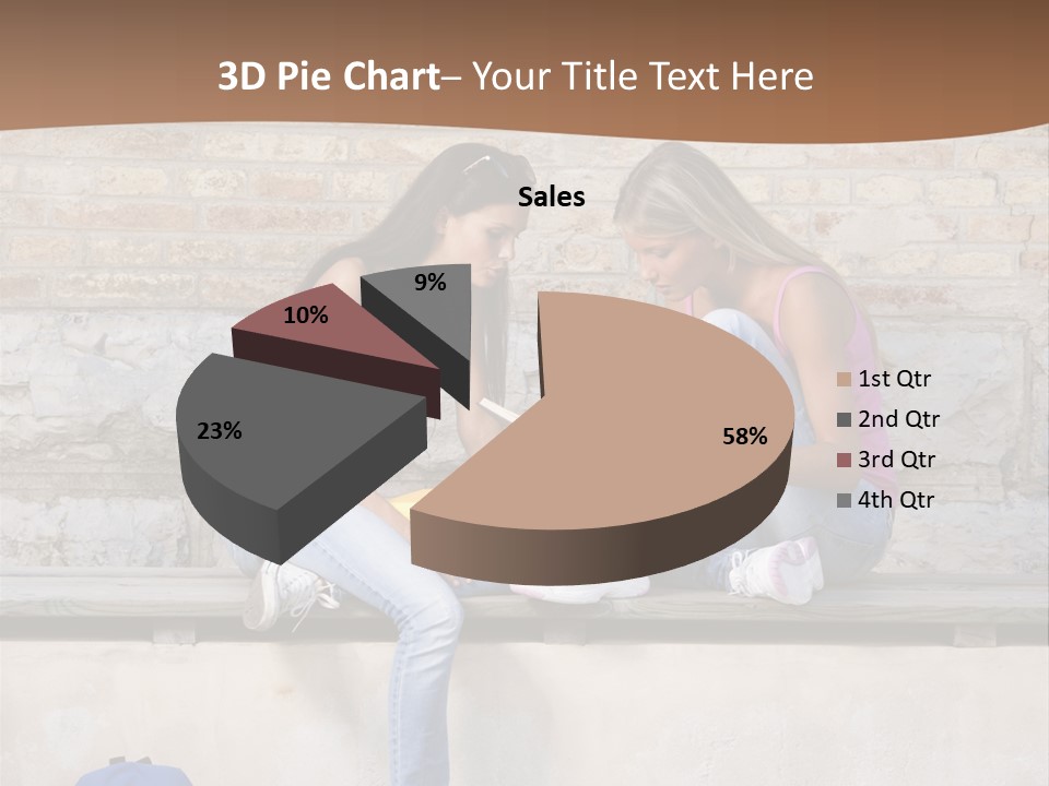 Attractive Female Blond Hair Learning PowerPoint Template