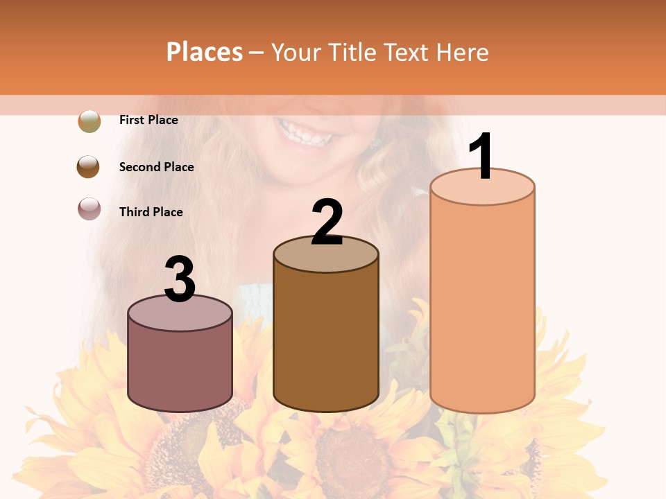 Curled Spray White PowerPoint Template