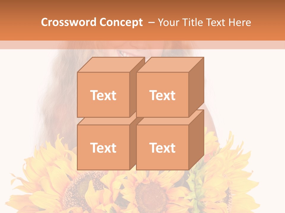 Curled Spray White PowerPoint Template