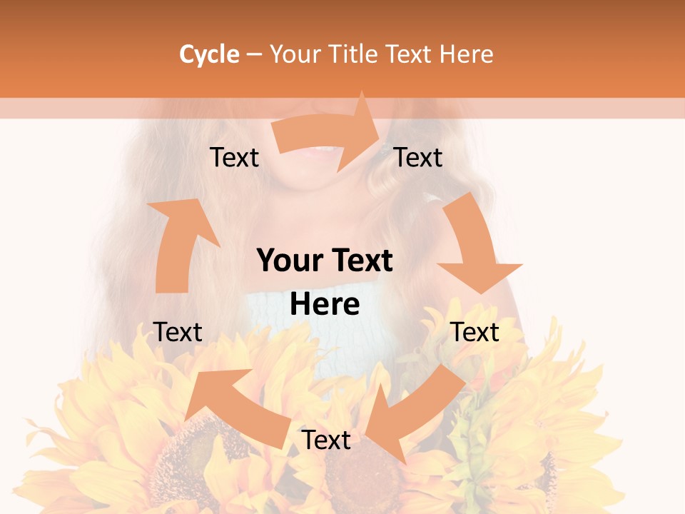 Curled Spray White PowerPoint Template