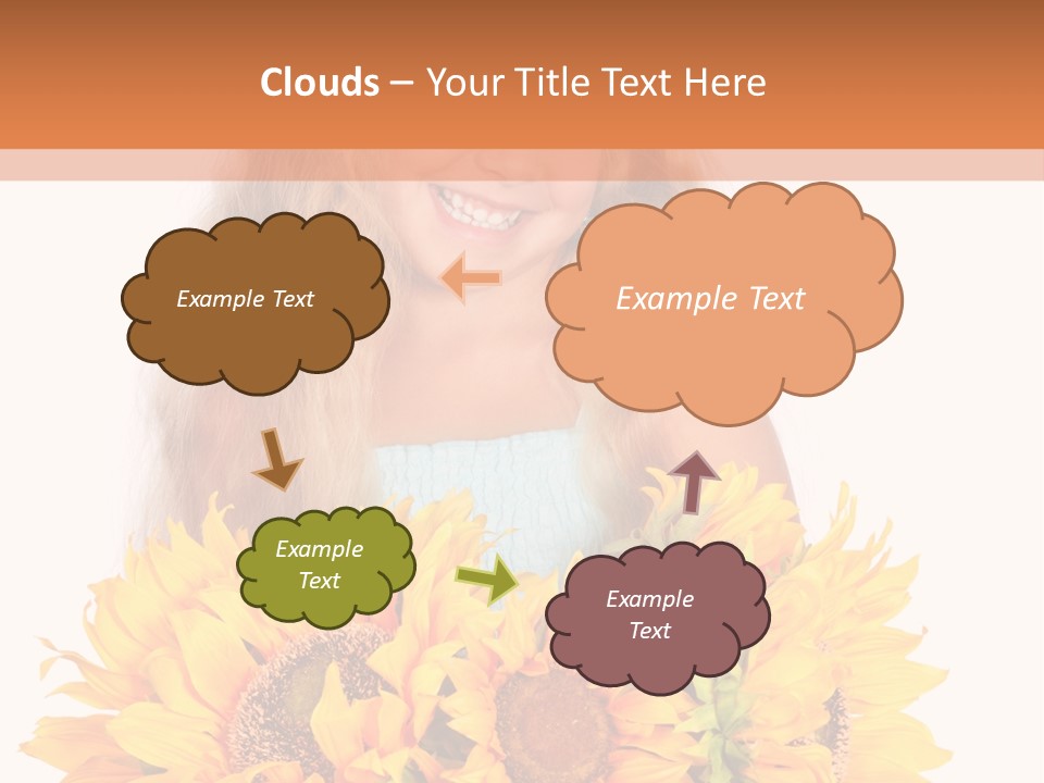 Curled Spray White PowerPoint Template