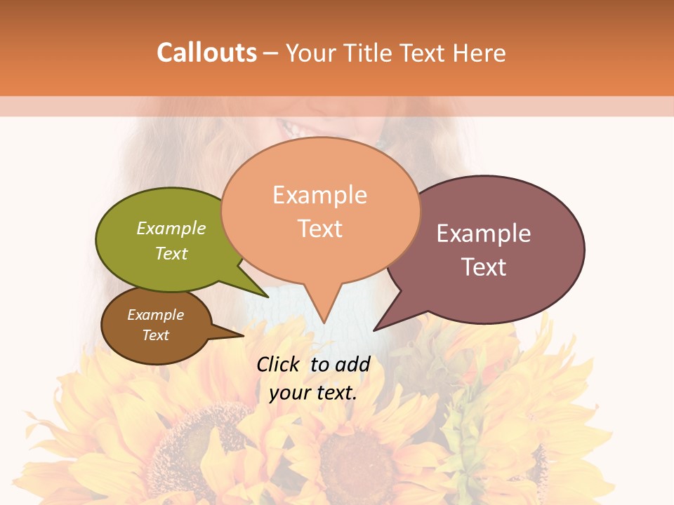 Curled Spray White PowerPoint Template