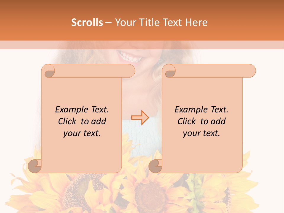 Curled Spray White PowerPoint Template