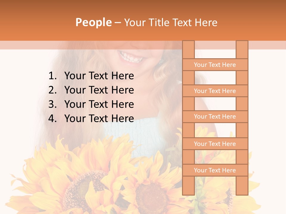 Curled Spray White PowerPoint Template