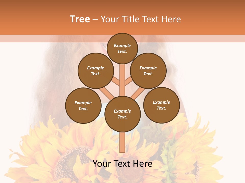 Curled Spray White PowerPoint Template