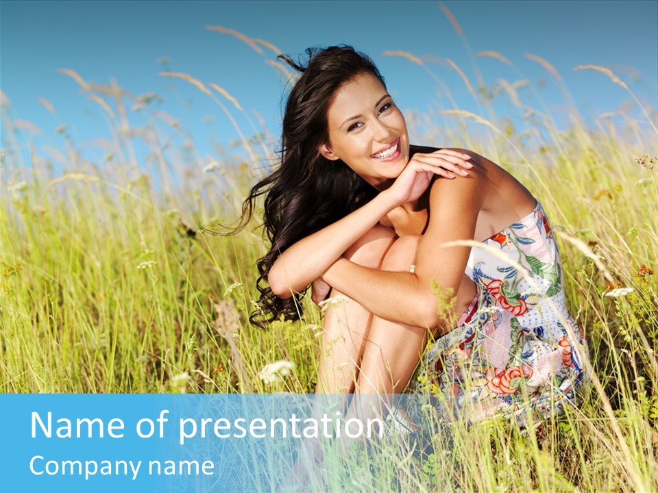 Meadow Person Female PowerPoint Template