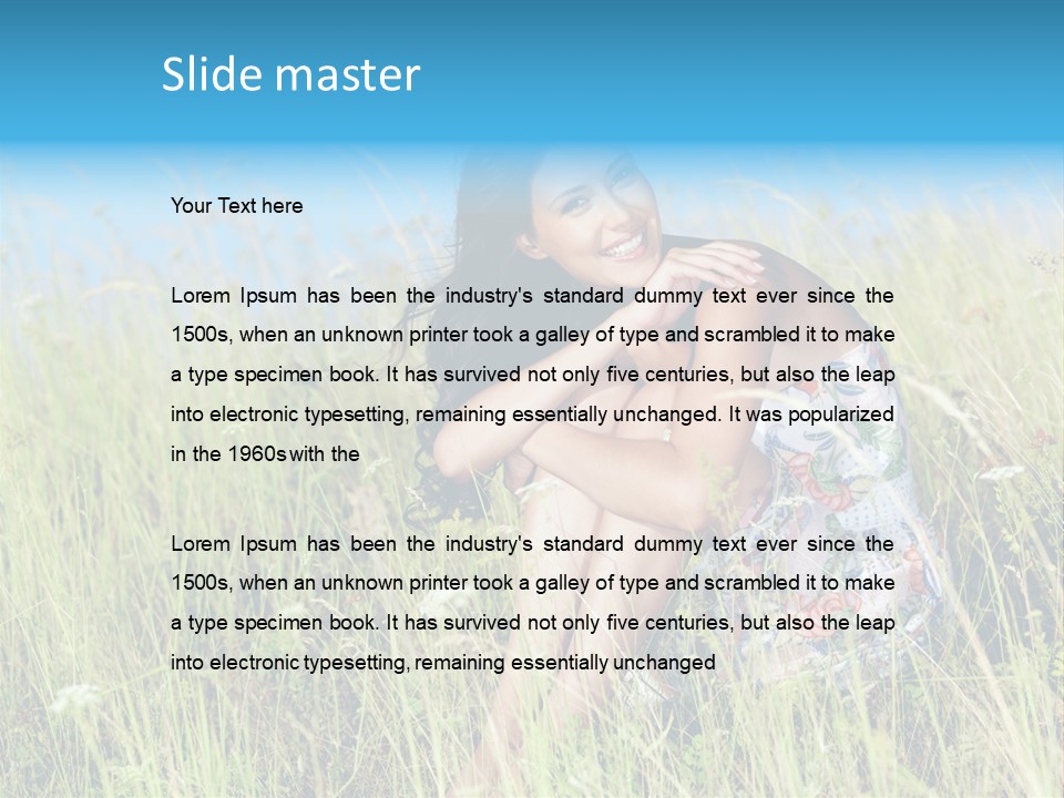Meadow Person Female PowerPoint Template