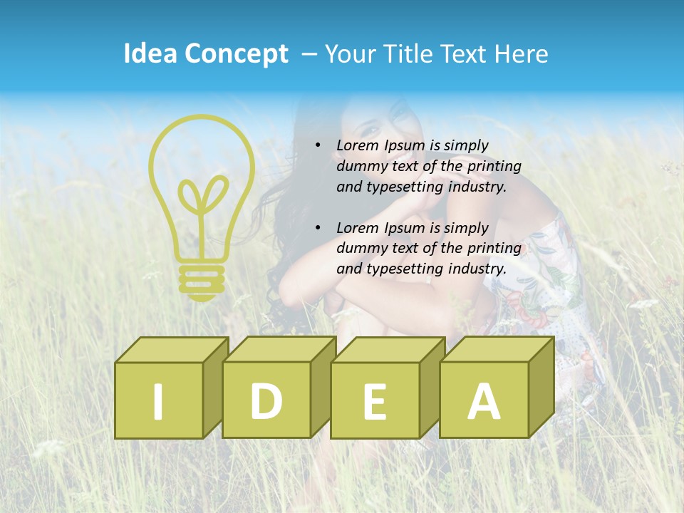 Meadow Person Female PowerPoint Template