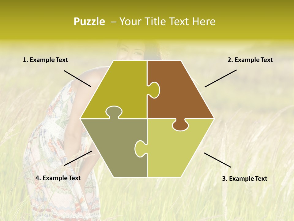 Toothy Joyful Brunette PowerPoint Template