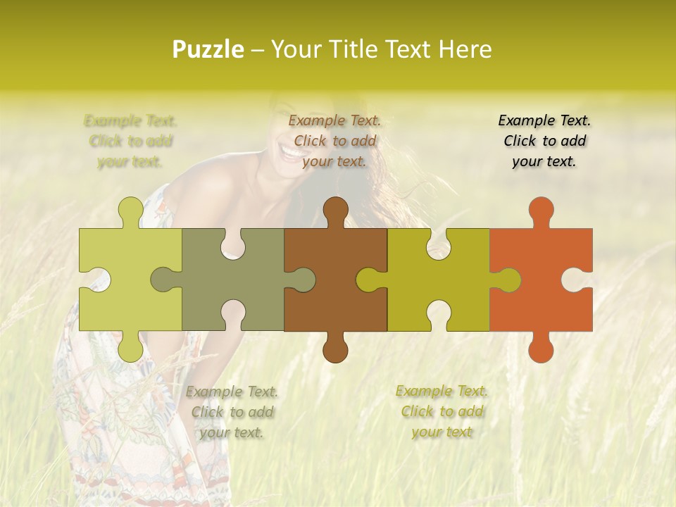 Toothy Joyful Brunette PowerPoint Template