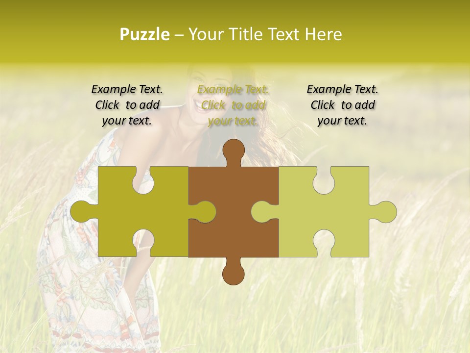 Toothy Joyful Brunette PowerPoint Template