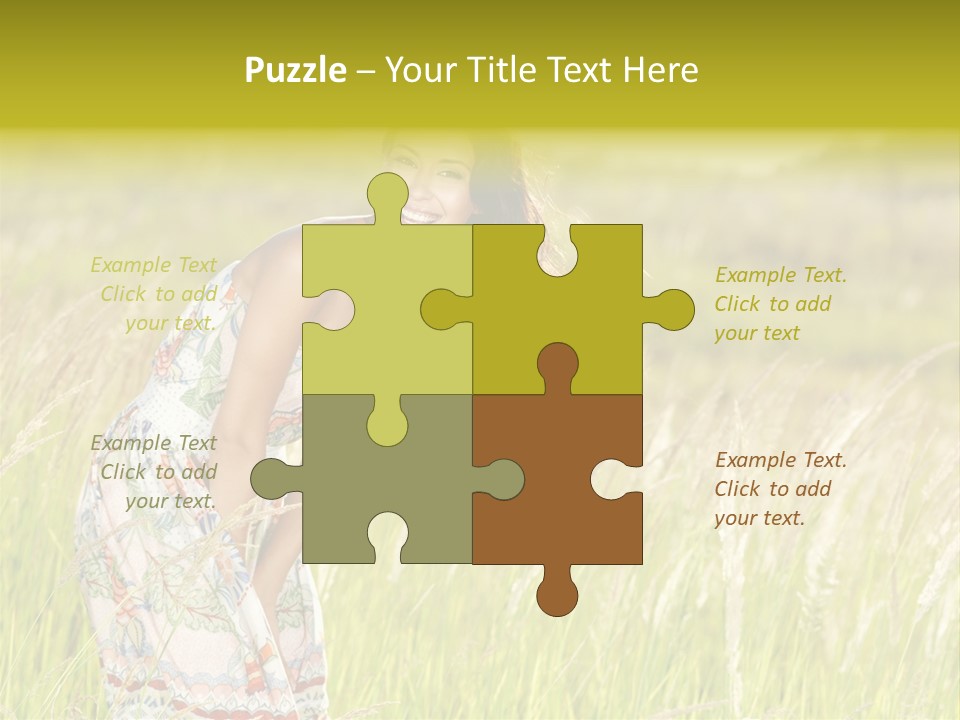 Toothy Joyful Brunette PowerPoint Template