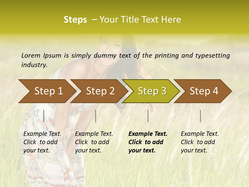 Toothy Joyful Brunette PowerPoint Template