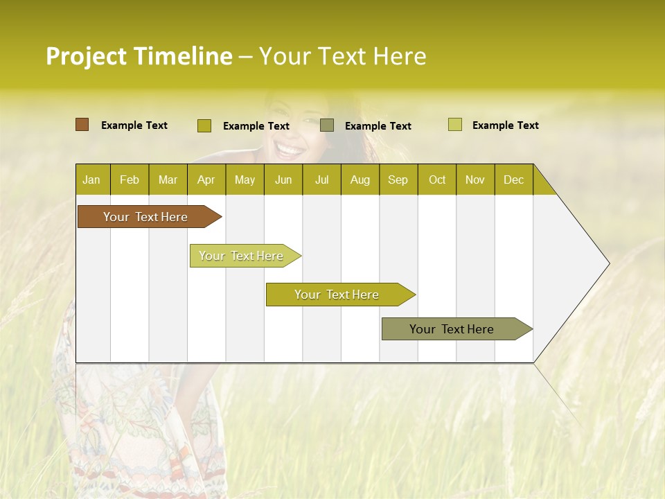 Toothy Joyful Brunette PowerPoint Template