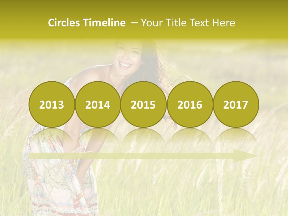 Toothy Joyful Brunette PowerPoint Template